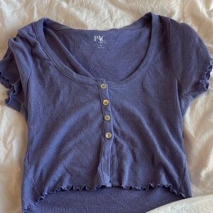 PacSun Purple Ribbed Crop Top